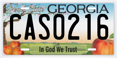 GA license plate CAS0216