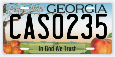 GA license plate CAS0235