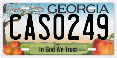 GA license plate CAS0249