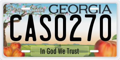 GA license plate CAS0270