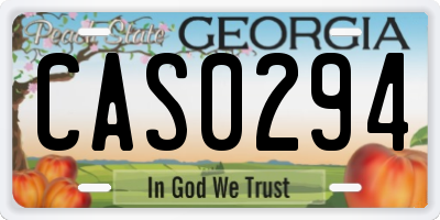 GA license plate CAS0294