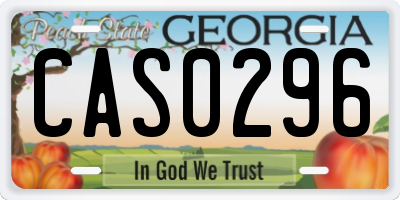 GA license plate CAS0296