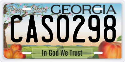 GA license plate CAS0298