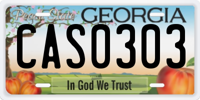 GA license plate CAS0303