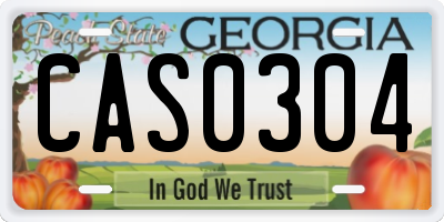 GA license plate CAS0304