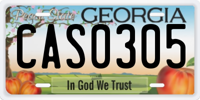 GA license plate CAS0305