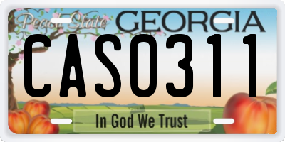 GA license plate CAS0311