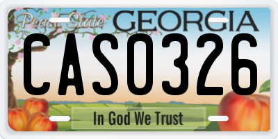 GA license plate CAS0326