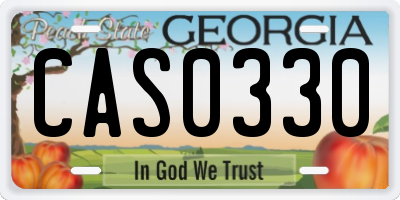 GA license plate CAS0330