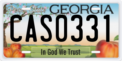 GA license plate CAS0331