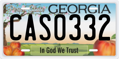 GA license plate CAS0332