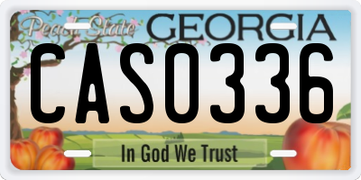 GA license plate CAS0336