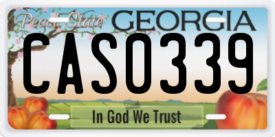 GA license plate CAS0339