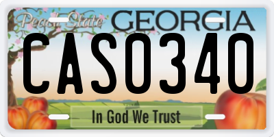 GA license plate CAS0340