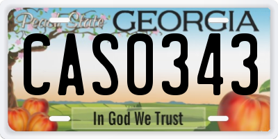 GA license plate CAS0343