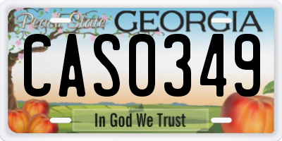 GA license plate CAS0349