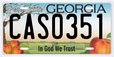 GA license plate CAS0351