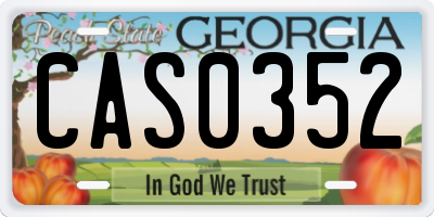 GA license plate CAS0352