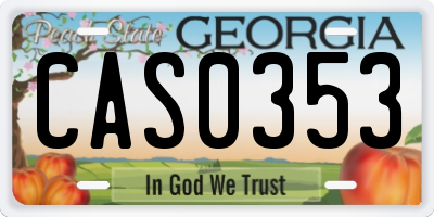 GA license plate CAS0353