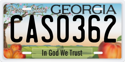 GA license plate CAS0362