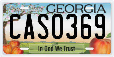 GA license plate CAS0369