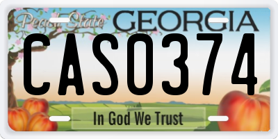 GA license plate CAS0374