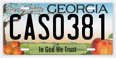 GA license plate CAS0381