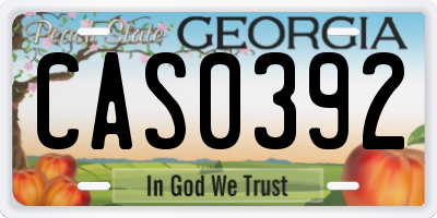 GA license plate CAS0392