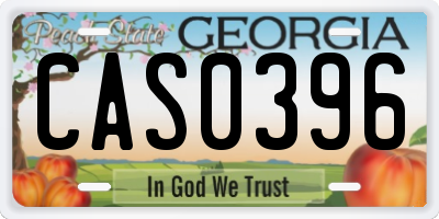 GA license plate CAS0396