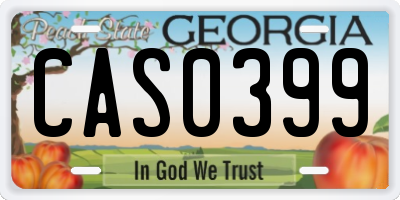 GA license plate CAS0399