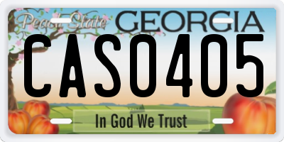 GA license plate CAS0405