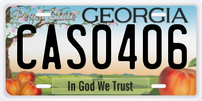 GA license plate CAS0406