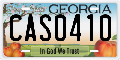 GA license plate CAS0410