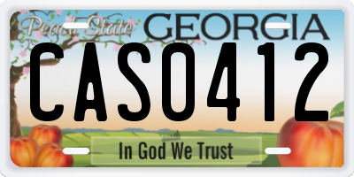 GA license plate CAS0412