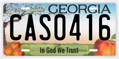 GA license plate CAS0416