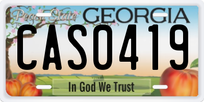 GA license plate CAS0419