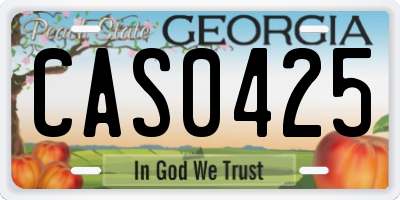 GA license plate CAS0425