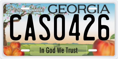 GA license plate CAS0426