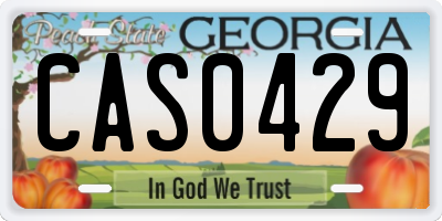 GA license plate CAS0429