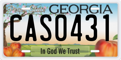 GA license plate CAS0431