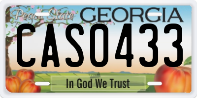 GA license plate CAS0433