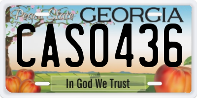 GA license plate CAS0436