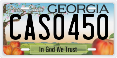 GA license plate CAS0450