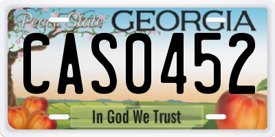 GA license plate CAS0452