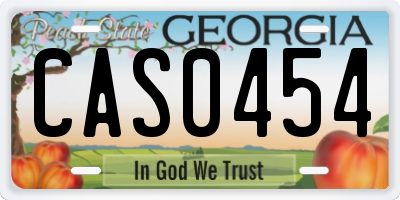 GA license plate CAS0454