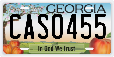 GA license plate CAS0455