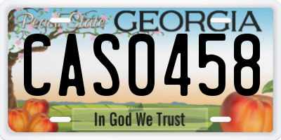 GA license plate CAS0458