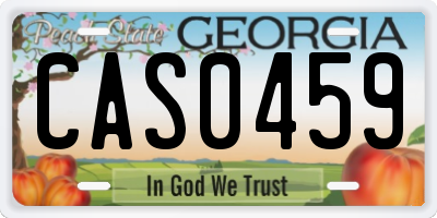 GA license plate CAS0459