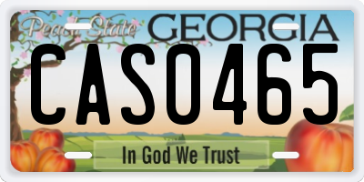 GA license plate CAS0465