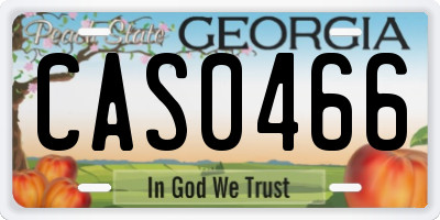 GA license plate CAS0466